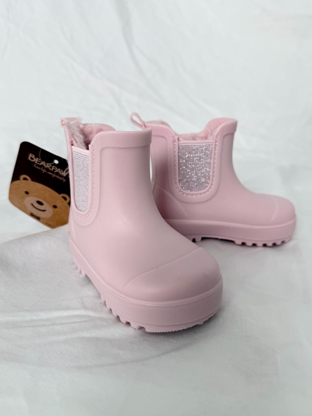 BEARPAW Infant Rain Boots Faux Fur Lining | Waterproof Chelsea Boot | NWT | 6-9m